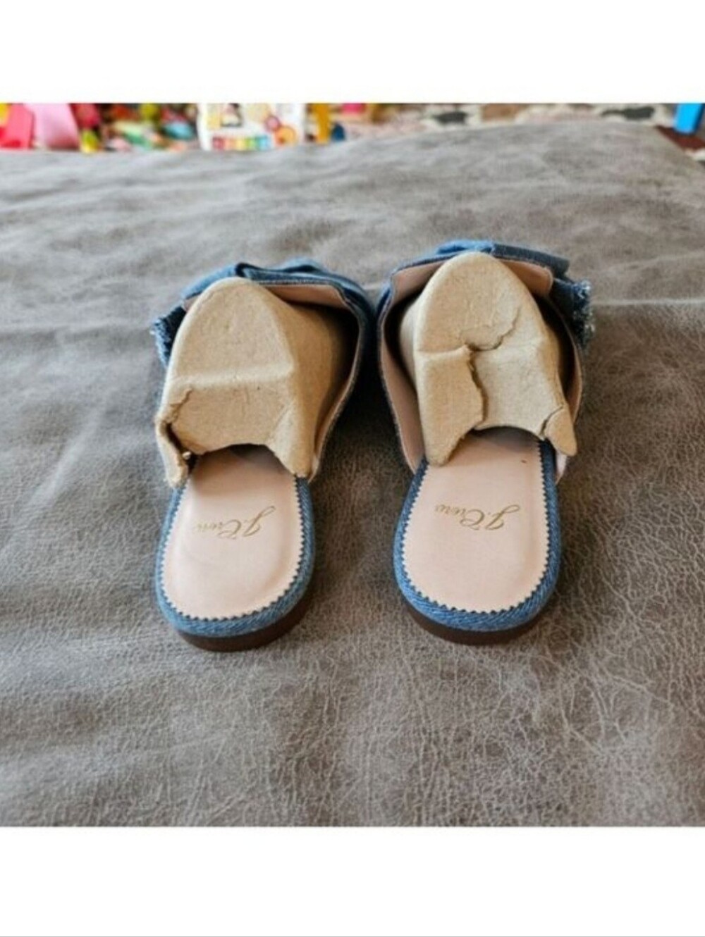 J. Crew Pointed-Toe Slides In Denim Size 8 - Picture 5 of 8